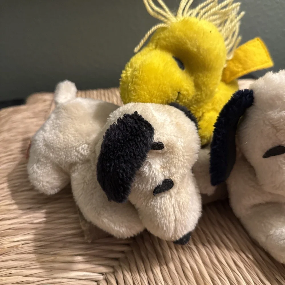 Vintage Peanuts Snoopy Woodstock Plush Lot of 3 Stuffed Animals Charlie Brown - Picture 2 of 9